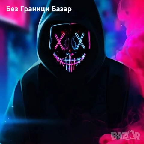 Нова LED Purge маска за Хелоуин с 3 режима светлина за парти и карнавал, снимка 6 - Други - 51590210