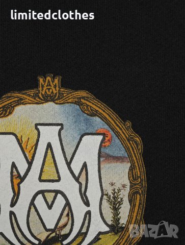 AMIRI Black Landscape Alchemy Frame Print Мъжко Горнище тип Суичър size M и XL, снимка 7 - Суичъри - 43079657