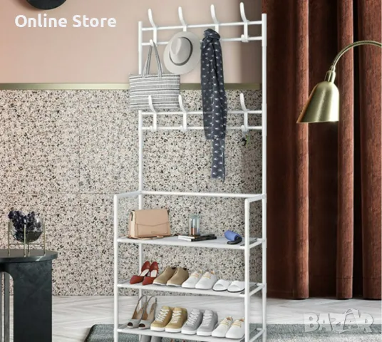 Многофункционална стойка за обувки, чанти и закачалка за връхни дрехи и др., снимка 9 - Други стоки за дома - 47984865