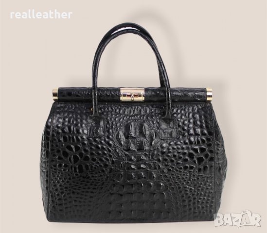 Дамска луксозна чанта от естествена кожа в черно в Чанти в гр. Габрово -  ID34676436 — Bazar.bg