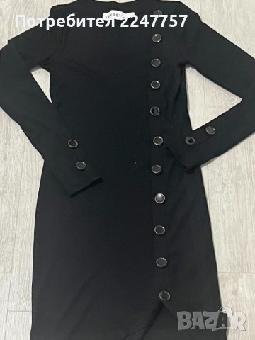 Елегантна черна къса рокля размер S