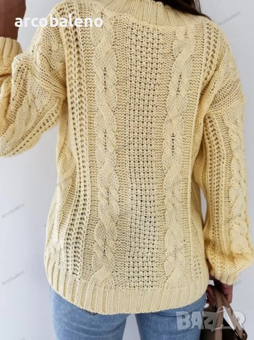 Нова ежедневна къса дамска жилетка (пуловер) с V-образно деколте и копчета, 3цвята , снимка 16 - Жилетки - 39893909