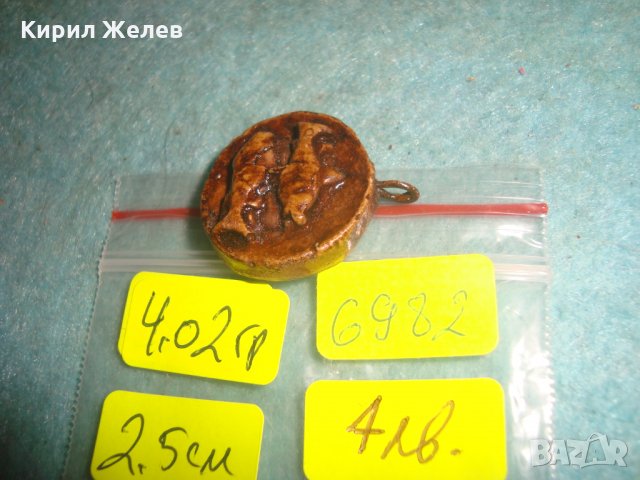 ЗОДИЯ РИБИ СТАР РЕТРО МЕДАЛЬОН СБХ АРТ ИЗРАБОТКА ВИНТИДЖ ЗОДИАКАЛНА ВИСУЛКА 6982, снимка 5 - Антикварни и старинни предмети - 35605657