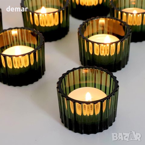 Свещници Vohocandle Green Tea Light 12 бр., 5 cm x 3,5 cm, снимка 4 - Декорация за дома - 43032450