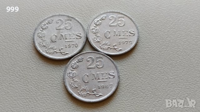 лот 25 сантима 1967 - 1972 Люксембург - 3 броя