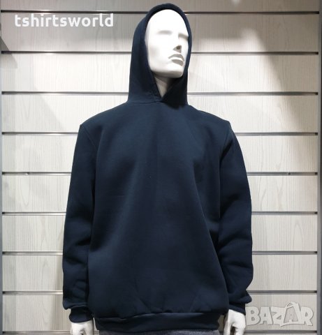 Нов мъжки суичър с качулка и джобчета, цвят антрацит, снимка 6 - Суичъри - 34732128