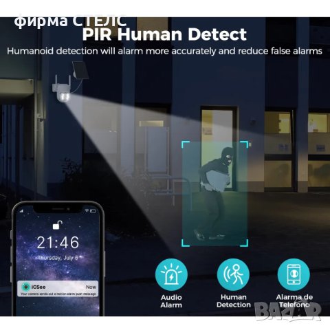 Камера за сигурност STELS SL20, Соларна,355 градуса,IP Wi-Fi,Ethernet, снимка 8 - IP камери - 44044426