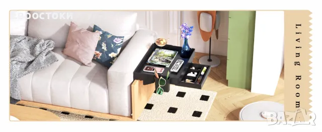 SOLEJAZZ Нощен рафт за легло, горен рафт за двуетажно легло, сгъваема щипка на нощно шкафче, снимка 10 - Етажерки - 47565949