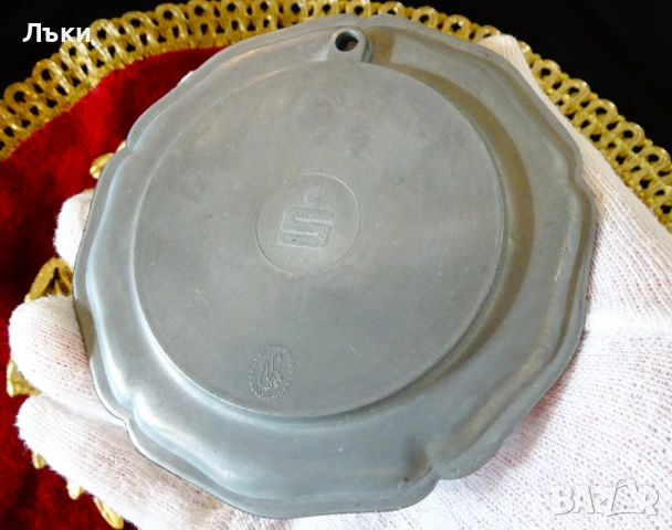 Калаена чиния с рисуван порцелан графика на Fritzlar. , снимка 3 - Антикварни и старинни предмети - 53404746