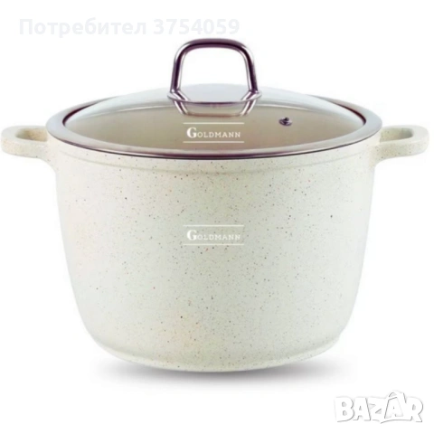Дълбока тенджера Goldmann GM-0624B с мраморно покритие, 24 см, 6.2 л, индукция, снимка 7 - Съдове за готвене - 53076185