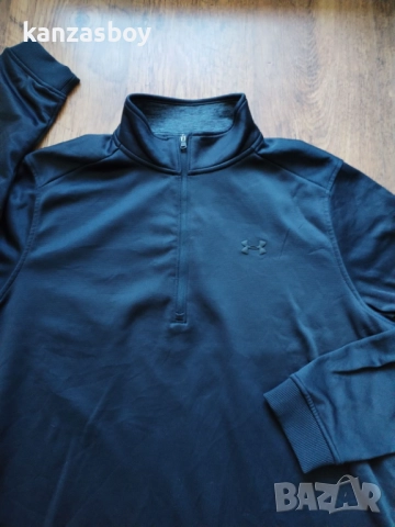  Under ARMOUR FLEECE 1/2 ZIP - страхотна мъжка блуза КАТО НОВА Л, снимка 4 - Спортни дрехи, екипи - 52756358