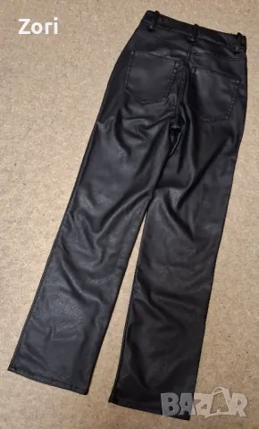 Черен кожен панталон ХХС размер , снимка 4 - Панталони - 48837207