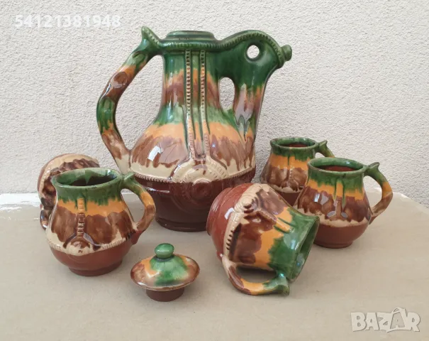 Битов керамичен сервиз за вино, снимка 4 - Сервизи - 48558540