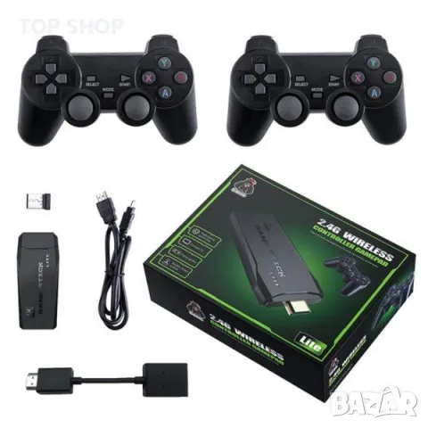 2.4G безжичен контролер Game-Pad TV Video Game Stick (4K Ultra HD Game Stick, черен), снимка 2 - Nintendo конзоли - 48485685