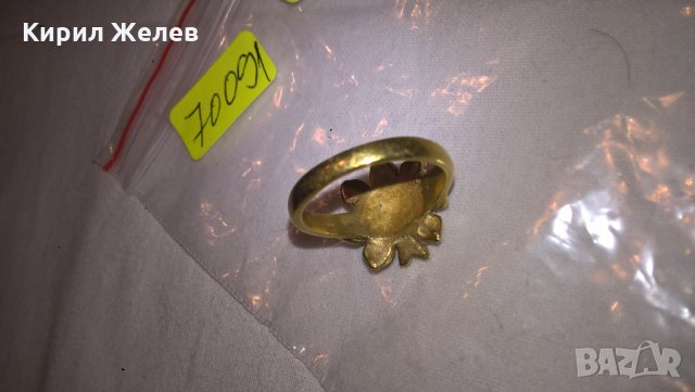 Позлатен Стар Пръстен РОЗА бронзов - 70091, снимка 3 - Колекции - 28321598
