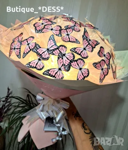 ЗАПОВЯДАЙТЕ‼️БЕЗПЛАТНА ДОСТАВКА  за поръчка на 2 букета‼️Светещи букети "DESS" 🦋, снимка 3 - Романтични подаръци - 44478462