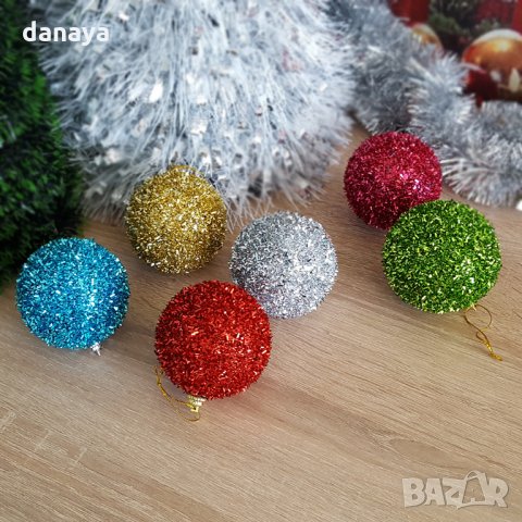 Комплект блестящи коледни топки за елха коледни играчки за украса, снимка 7 - Декорация за дома - 26788247