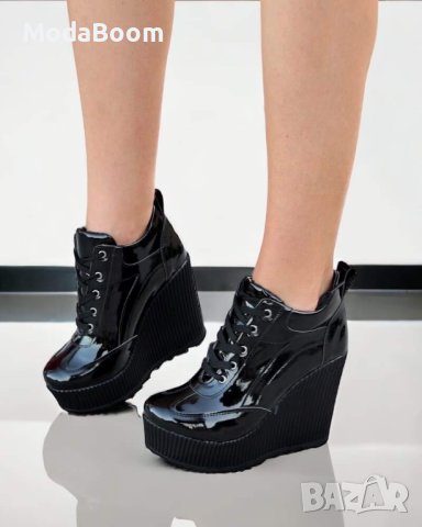 💥Стилни дамски боти на платформа - лак / различни цветове💥, снимка 2 - Дамски боти - 43414772