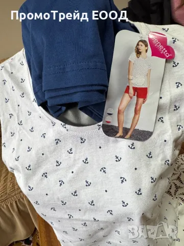 Нова дамска пижама L Виенетта Vienetta къс ръкав и къси гащи, снимка 2 - Бельо - 49784194