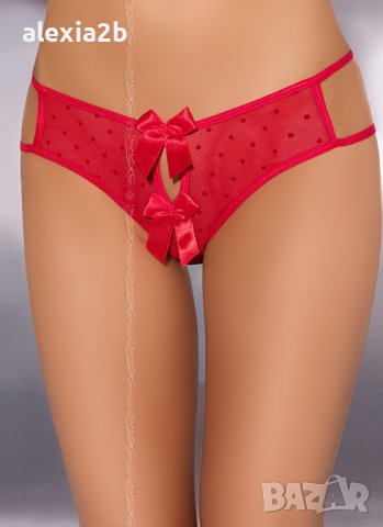 Секси червен комплект от три части на фирма AXAMI - Оригинал, снимка 7 - Бельо - 43395819