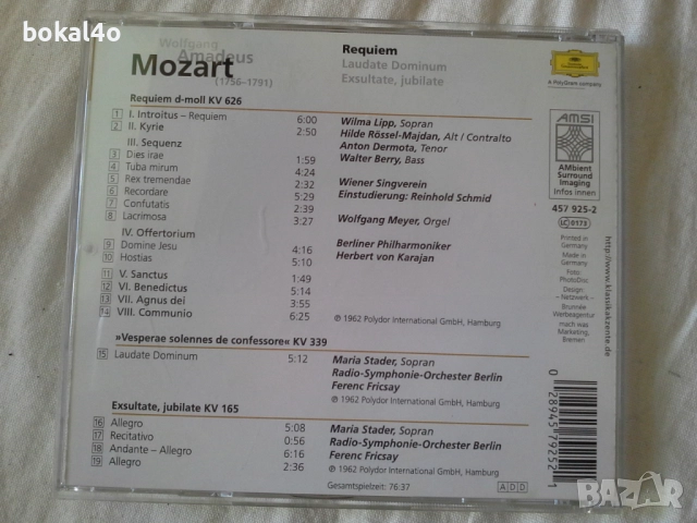 Wolfgang Amadeus Mozart - Requiem, снимка 3 - CD дискове - 52846302