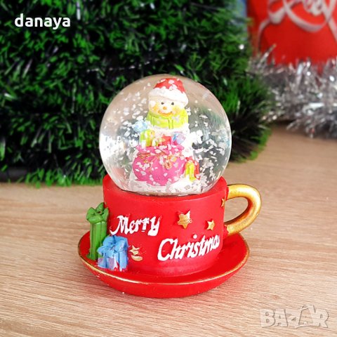 Коледна снежна топка преспапие чашка Merry Christmas, снимка 4 - Декорация за дома - 26708381