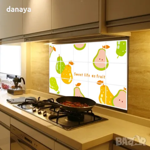 75 Декоративни стикери за стена декорация за кухня баня кухненски гръб, снимка 16 - Декорация за дома - 30515440