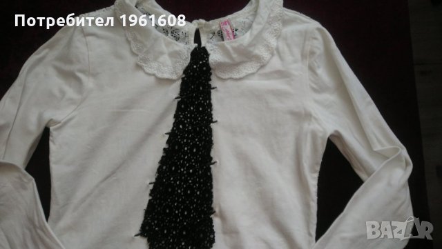 Бяла ефектна блуза за момиче , снимка 2 - Детски Блузи и туники - 26557196