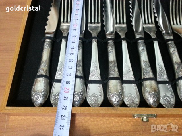 Руски посребрени прибори за хранене мнц , снимка 7 - Антикварни и старинни предмети - 39470868