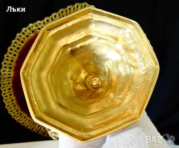 Бронзов свещник 9 см.,Art Deco , снимка 4 - Антикварни и старинни предмети - 52514451