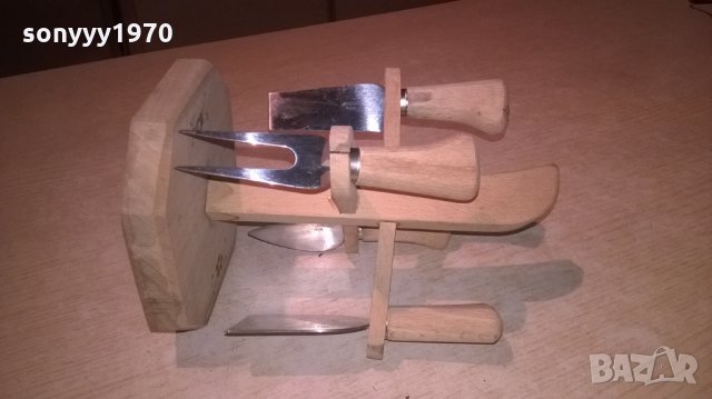 красив дървен комплект-20х14х14см-внос швеицария, снимка 4 - Колекции - 26484132