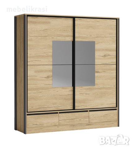 Спален комплект Соренто за м-к 160/200 см, плъзгащи врати, огледало, МДФ, Топ цена, снимка 2 - Спални и легла - 43967252