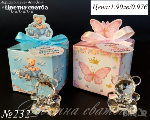 Подаръчета за кръщене, Подаръци за гости в кутийка, Подаръци за кръщене