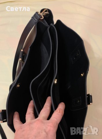 Чанта дамска - re accessories - голяма, с къси и дълга дръжка, 3 отделения, снимка 2 - Чанти - 43567325