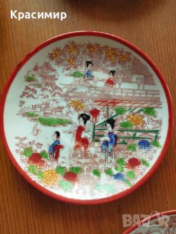 6 чинийки с гейши - леки забележки по декора, едната чукната на долния ръб , снимка 9 - Антикварни и старинни предмети - 47723727