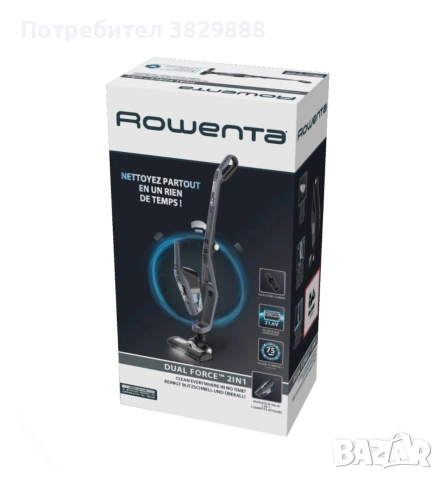 Вертикална прахосмукачка Rowenta Dual Force 2 in 1 RH6756WO, снимка 4 - Прахосмукачки - 53389839