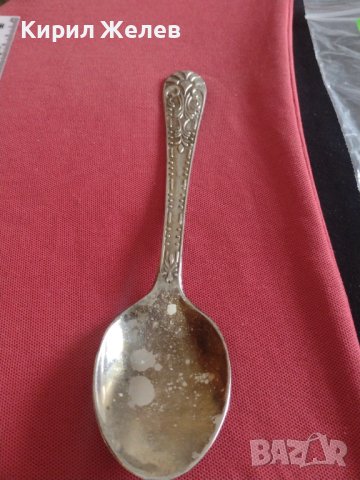 Голяма стара цинкова лъжица с маркировка ITALI красива орнаментика за КОЛЕКЦИЯ 42106, снимка 7 - Други ценни предмети - 43862351