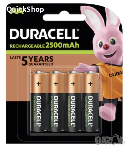 4х AA Duracell акумулаторни презареждащи се батерии 2500mAh, снимка 1 - Друга електроника - 43362127