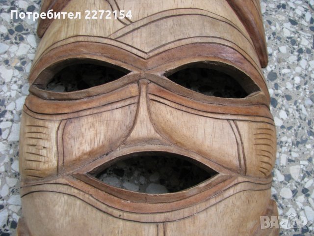 Голяма дървена маска, снимка 1 - Антикварни и старинни предмети - 29067740