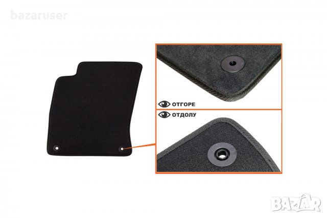 Мокетени стелки Petex за Audi S8 05/2007 => 4 части черни (B018) Style материя