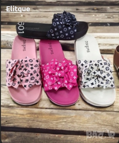 Дамски плажни чехли с панделка и умело приложени арт елементи заобикалящи вашите стъпки с лукс, снимка 3 - Чехли - 52871982
