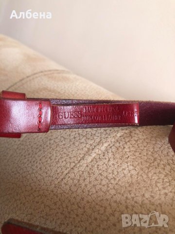 Дамски колан естествена кожа Guess, снимка 4 - Колани - 28264001