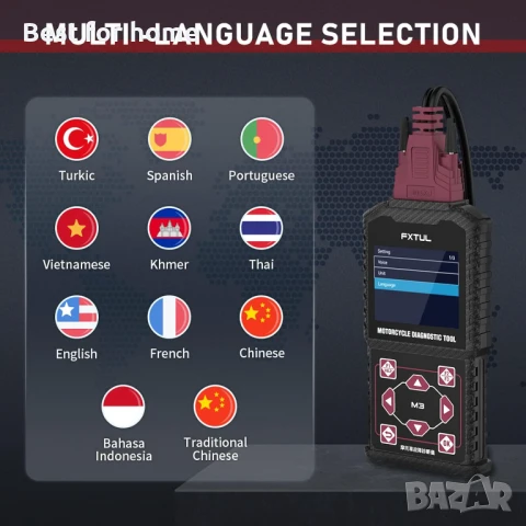 FXTUL M3-C диагностичен инструмент за мотоциклети, снимка 4 - Други инструменти - 51164549