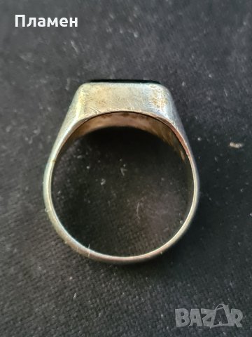мъжки сребърен пръстен с оникс, снимка 5 - Пръстени - 32765801