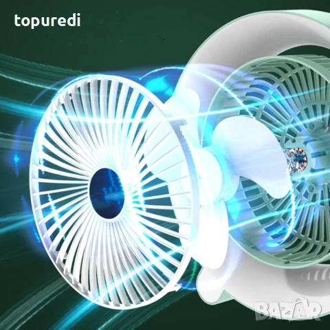 Многоцветен настолен вентилатор тип лампа RGB, снимка 5 - Вентилатори - 51028644