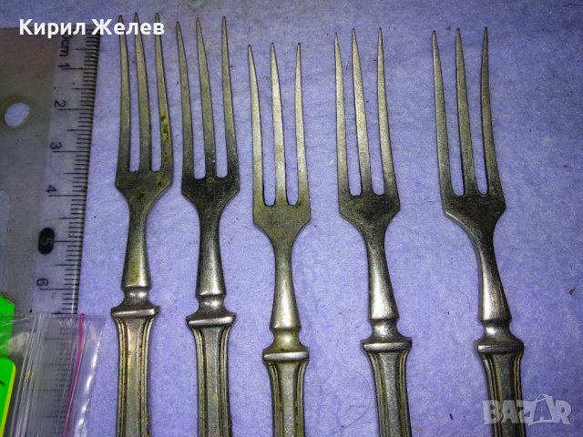 Лот 5 СТАРИННИ ALPACCA Сребърна СПЛАВ АРИСТОКРАТИЧНИ НЕМСКИ ДЕСЕРТНИ ВИЛИЧКИ с МАРКИРОВКА 42190, снимка 14 - Антикварни и старинни предмети - 43807086