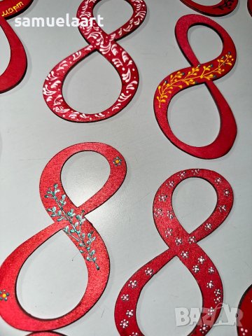 Дървени рисувани 8-ци заготовки от шперплат, снимка 4 - Декорация за дома - 43872354