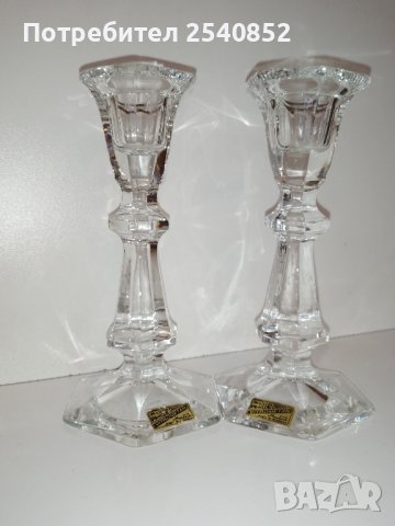 двойка кристални свещници , снимка 3 - Декорация за дома - 43141580