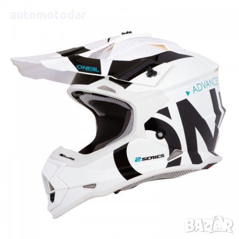 Мото крос каска O`NEAL 2SERIES RL SLICK WHITE/BLACK