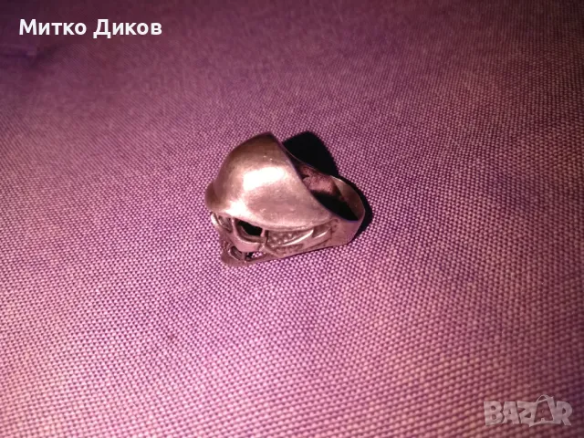 Сребърен пръстен 14грама 925 пр.Тип Харлей Дейвидсон черепи German Helmet skull ring, снимка 4 - Пръстени - 47513700